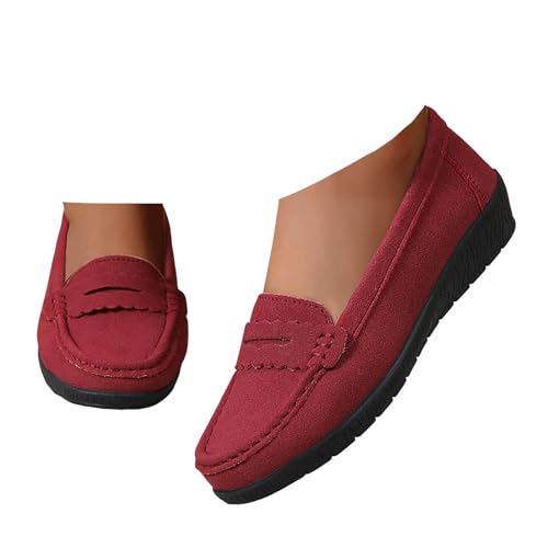 Xbemkste Damen Klassische Loafer Slip On Mokassins Slippers Elegant Arbeitschuhe Bequeme Schlupfschuhe Walkingschuhe Damen Freizeitschuhe Flache Business-Schuhe für Büro,Alltag (38.5) von Xbemkste