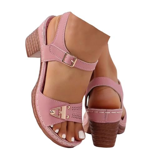 Xbemkste Sandalen mit Keilabsatz Damen Plateau Sandalen High Heels Sandaletten mit Glitzer Strass-Schmetterling Elegante Sommersandalen für Party Hochzeit (41) von Xbemkste