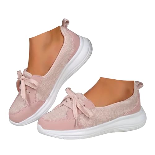 Xbemkste Damen Slip On Sneaker Bequeme Schlupfschuhe Atmungsaktive Freizeitschuhe Lässige Damenschuhe Reinschlüpfen Flach Walkingschuhe Schicke Sommerschuhe (38.5) von Xbemkste