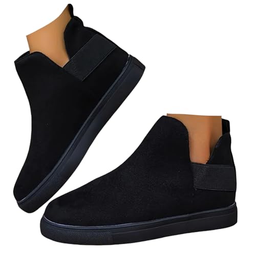 Xbemkste Damen Slip On Sneaker High Top Sportschuhe Ohne Schnürsenkel Bequeme Schuhe Mit Flacher Sohle Schlupfschuhe Damen Freizeitschuhe Alltagstaugliche (40.5) von Xbemkste