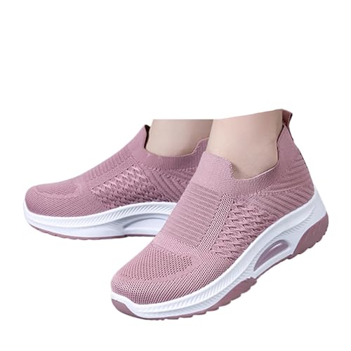 Xbemkste Damen Slip On Sneaker Mesh Atmungsaktive Schlupfschuhe Bequeme Sportlich Freizeitschuhe Leichte Turnschuhe Damen Laufschuhe Outdoor Fitnessschuhe (37) von Xbemkste
