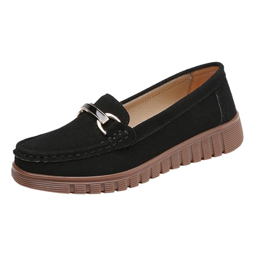 Xbemkste Flache Schuhe für Damen Klassische Loafer Elegant Business Schuhe Slip On Mokassins Slippers Bequeme Walkingschuhe Leichte Schlupfschuhe Büro Freizeitschuhe (38.5) von Xbemkste
