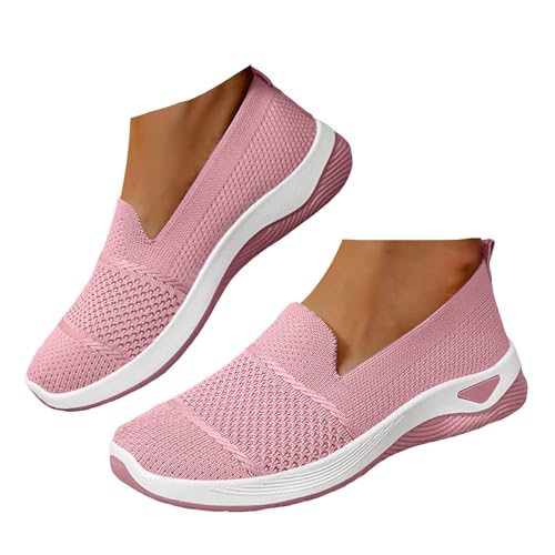 Xbemkste Freizeitschuhe Damen Slip On Sneaker Bequeme Weiche Sportschuhe Leichte Atmungsaktive Flach Schuhe Schlupfschuhe Laufschuhe Damen Walkingschuhe (38.5) von Xbemkste