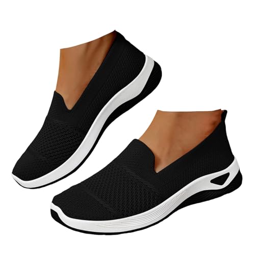 Xbemkste Freizeitschuhe Damen Slip On Sneaker Bequeme Weiche Sportschuhe Leichte Atmungsaktive Flach Schuhe Schlupfschuhe Laufschuhe Damen Walkingschuhe (40) von Xbemkste