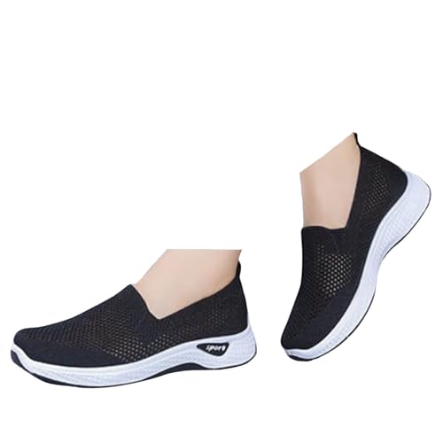 Xbemkste Freizeitschuhe Damen Slip On Sneaker Mesh Atmungsaktive Bequem Trachtenschuhe Sommerschuhe Flache Schuhe Leichte Turnschuhe Lässige Walkingschuhe (40) von Xbemkste