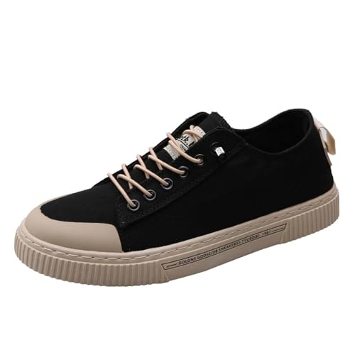 Xbemkste Freizeitschuhe Herren Sneaker Canvas atmungsaktive Schuhe Herren Leichte Sommerschuhe Schnürschuhe Walkingschuhe (38.5) von Xbemkste