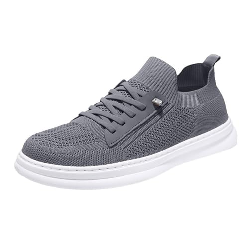 Xbemkste Freizeitschuhe Herren Sneaker Fly Woven Mesh Atmungsaktiv Sommerschuhe Bequeme Slipper Leichte Sportschuhe (Grey, 42) von Xbemkste