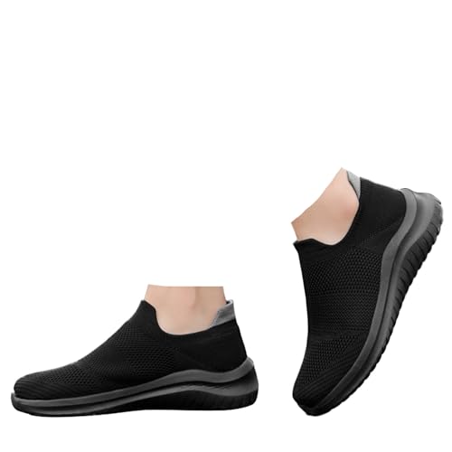 Xbemkste Freizeitschuhe Herren Sneaker Ohne Schnürsenkel Atmungsaktive Mesh Laufschuhe Bequeme Weiche Sohle Sportschuhe Slip On Lässige Schuhe Leichte Schlupfschuhe (43.5) von Xbemkste