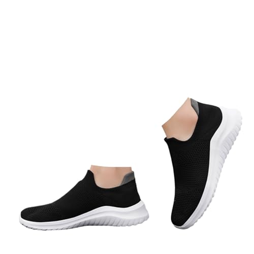 Xbemkste Freizeitschuhe Herren Sneaker Ohne Schnürsenkel Atmungsaktive Mesh Laufschuhe Bequeme Weiche Sohle Sportschuhe Slip On Lässige Schuhe Leichte Schlupfschuhe (Multicolor, 44.5) von Xbemkste