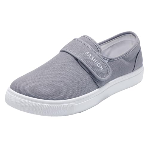 Xbemkste Freizeitschuhe Herren Top Wanderschuhe Bequeme Sneaker Herren Slip on Walkingschuhe Leichte Schlupfschuhe (Grey, 41) von Xbemkste