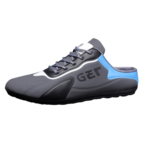 Xbemkste Frühling Herrenschuhe Lazy Slip Ons halbe Hausschuhe Außenhandel Herren Freizeitschuhe (Grey, 40.5) von Xbemkste