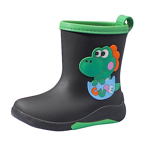 Xbemkste Gummistiefel Baby Gummistiefel Gefüttert Kinder Kinderschuhe, kurze Regenstiefel für Damen, Regenstiefel, Slip-On-Gartenstiefel, Gummischuhe Regenschuhe Gummistiefel Jungen (Green, 19) von Xbemkste