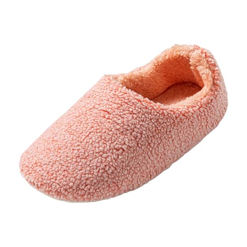Xbemkste Hausschuhe Damen Geschlossen Warme Gemütliche Pantoffeln Winter Fuzzy Pelz Hausschuhe Gefüttert Weiches rutschfeste Filzpantoffeln Memory Foam Hausslippers Indoor Outdoor (Red, 39) von Xbemkste