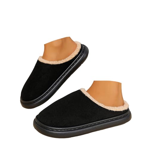 Xbemkste Hausschuhe Damen Plüsch Leichte Pantoffeln Warme Baumwolleschuhe Gemütlich Weiches Rutschfest Winterschuhe Wohnschuhe Winter Slipper für den Innenbereich (37.5) von Xbemkste
