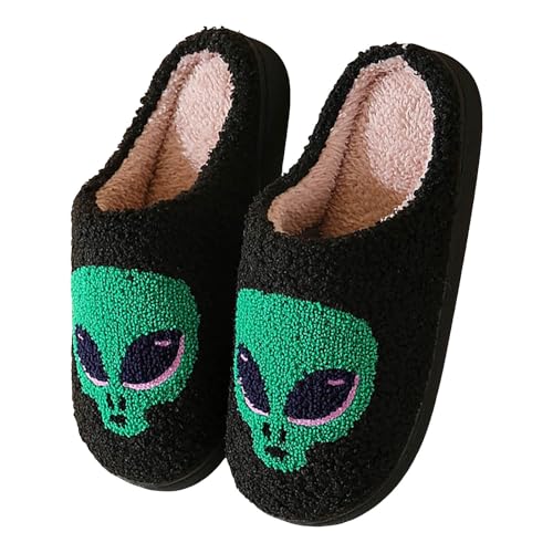 Xbemkste Hausschuhe Damen Plüsch Winter Warme Pantoffeln Flauschige Weiche Rutschfeste Slippers Hauspantoffeln Leichte Bequeme Winterschuhe Wohnschuhe Baumwolleschuhe (F, 37.5) von Xbemkste
