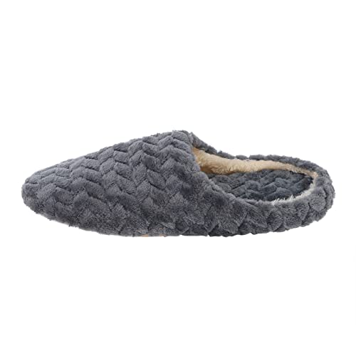 Xbemkste Hausschuhe Damen Plüsch Winter Weiches Flauschige Pantoffeln Gemütliche Bodenpantoffel Süße Memory-Schaum Fleece Lined Slippers Hüttenschuh für den Innenbereich (Grey, 39.5-43) von Xbemkste
