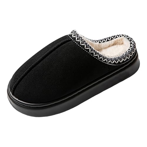 Xbemkste Hausschuhe Damen Warme Baumwolleschuhe Winter Gemütliche Plüsch Pantoffeln Memory Foam Gefütterte Flauschige Slippers Weiches Verdicken Wohnschuhe Indoor Outdoor (40) von Xbemkste