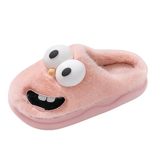 Xbemkste Hausschuhe Damen Winter Plüsch Cute Funny 3d Big Eye Dog Slipper Kuss-Hausschuhe Flauschige Weiches Kuschelig Warme Pantoffeln mit großem Augen-Cartoon-Muster (39) von Xbemkste