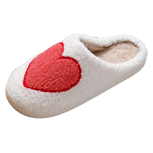 Xbemkste Hausschuhe Damen Winter Plüsch Slippers Warme Herren Pantoffeln Bequeme Flauschige Filzpantoffeln Weiches Fuzzy Pelz Hauspantoffeln Memory Foam Wohnschuhe Für Paare (42) von Xbemkste
