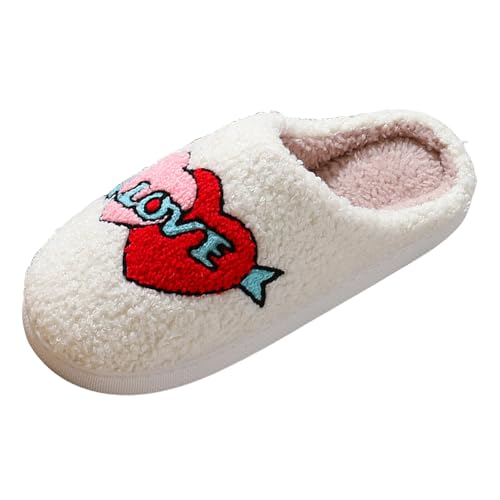 Xbemkste Hausschuhe Damen Winter Plüsch Slippers Warme Herren Pantoffeln Bequeme Flauschige Filzpantoffeln Weiches Fuzzy Pelz Hauspantoffeln Memory Foam Wohnschuhe Für Paare (Blue, 37.5) von Xbemkste