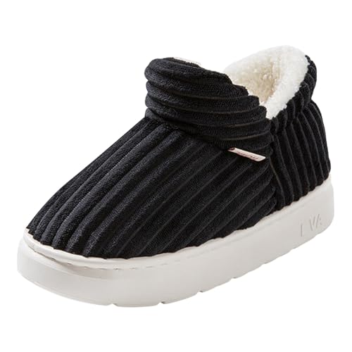 Xbemkste Hausschuhe Damen Winter Warme Herren Pantoffeln Memory Foam Kordsamt Baumwolleschuhe Geschlossen Bequeme Weiches Hauspantoffeln Verdicken Winterschuhe Outdoor/Indoor (40.5) von Xbemkste