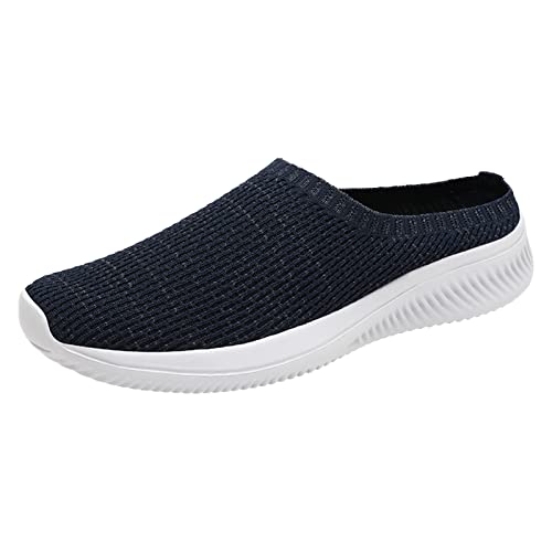 Xbemkste Herren Clogs Leichte Gartenschuhe Sabots Slip On Sneaker Atmungsaktive Schlupfschuhe Halbschuhe Bequem Freizeitschuhe Sommer Pantoletten Slipper Hausschuhe (Blue, 42) von Xbemkste