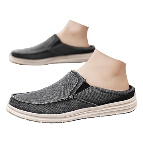 Xbemkste Herren Clogs Slip On Sabots Gartenschuhe Sommer Atmungsaktiv Gartenschuhe Leichte Halbschuhe Schlupfschuhe Flach Freizeitschuhe Bequem Pantoletten Slipper (Grey, 40.5) von Xbemkste