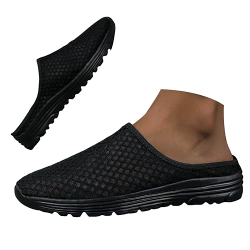 Xbemkste Herren Clogs Slip On Sneaker Atmungsaktiv Mesh Gartenschuhe Sabots Sommer Bequem Halbschuhe Schlupfschuhe Ohne Fersenriemen Freizeit Pantoletten Slipper (40.5) von Xbemkste