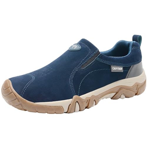 Xbemkste Herren-Schuhe weichem, schlicht, lässig, für Bergsteigen, Freizeit, Sport Hiking Schuhe Herren (Dark Blue, 40.5) von Xbemkste