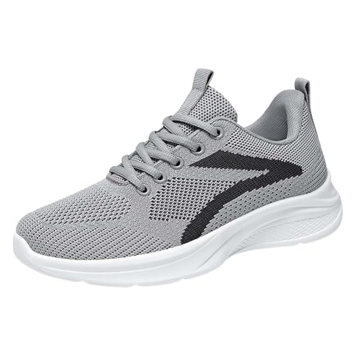 Xbemkste Laufschuhe Damen Sneakers mit weicher Sohle Joggingschuhe Damen Sportschuhe Outdoor Fitnessschuhe Bequeme Leichte Atmungsaktive Sommerschuhe (Grey, 37.5) von Xbemkste