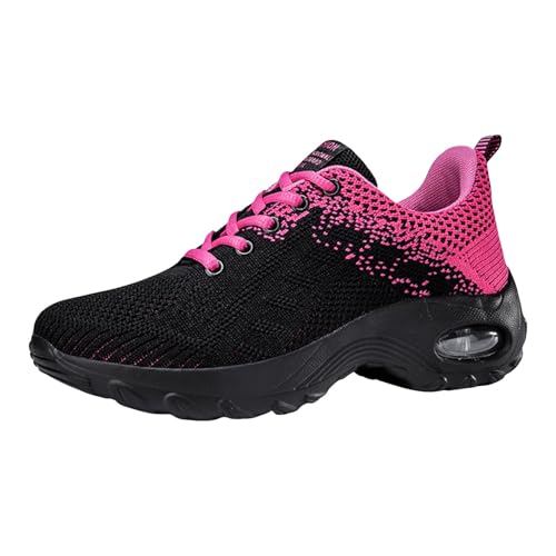 Xbemkste Laufschuhe Damen gepolsterter Sohle, leichte Tennis- Wanderschuhe Mesh, atmungsaktiv, für Fitnessstudio, die Arbeit, modische Sneakers, sportlich, Damen Sneaker extra weit (E, 36) von Xbemkste