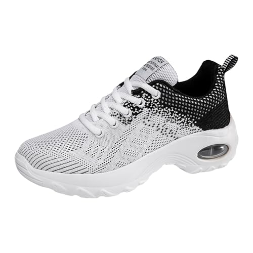 Xbemkste Laufschuhe Damen gepolsterter Sohle, leichte Tennis- Wanderschuhe Mesh, atmungsaktiv, für Fitnessstudio, die Arbeit, modische Sneakers, sportlich, Damen Sneaker extra weit (I, 39) von Xbemkste