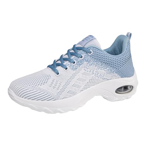Xbemkste Laufschuhe Damen gepolsterter Sohle, leichte Tennis- Wanderschuhe Mesh, atmungsaktiv, für Fitnessstudio, die Arbeit, modische Sneakers, sportlich, Damen Sneaker extra weit (J, 39) von Xbemkste