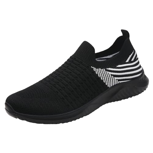 Xbemkste Laufschuhe Damen lässig, bequem leicht, Slipper Flache Wanderschuhe Frauen Slip on Sneaker Damen Sportschuhe atmungsaktive Schlupfschuhe (38) von Xbemkste