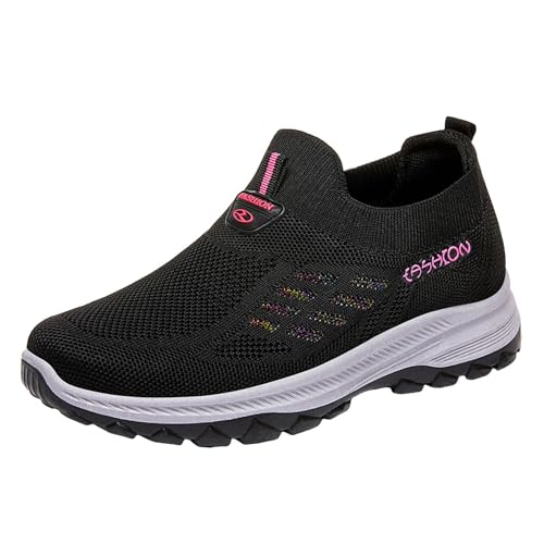 Xbemkste Laufschuhe Damen lässige, Bequeme leichte Slip On Sneakers, Flache Wanderschuhe Damen Schuhe Sneakers (39) von Xbemkste