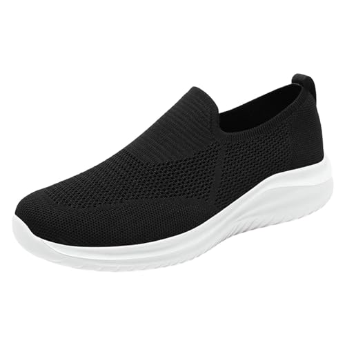 Xbemkste Laufschuhe Herren Atmungsaktiv Mesh Sportschuhe Slip On Turnschuhe Sneaker Lässige Outdoor Fitnessschuhe Running Shoes Bequeme Straßenlaufschuhe Leichte Walkingschuhe (White, 39) von Xbemkste