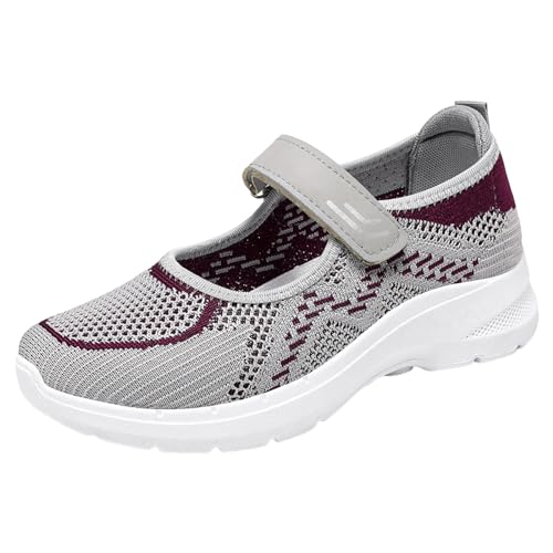 Xbemkste Laufschuhe für Damen, Arbeitsschuhe, rutschfeste Sneakers, Wanderschuhe Sneaker Memory Foam Damen (Grey, 40) von Xbemkste