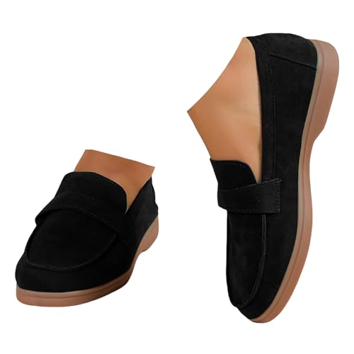 Xbemkste Loafer Damen Slip On Sneaker Bequeme Freizeitschuhe Leichte Atmungsaktive Schlupfschuhe Flach Schuhe Elegant Business-Schuhe Lässige Walkingschuhe (41) von Xbemkste