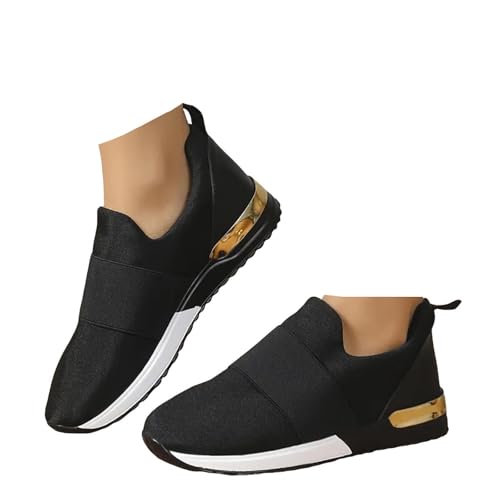 Xbemkste Schuhe Damen Slip On Sneaker Bequeme Schuhe Atmungsaktive Sportschuhe Freizeitschuhe Flach Walkingschuhe Leichte Schlupfschuhe Turnschuhe für Alltag (40) von Xbemkste
