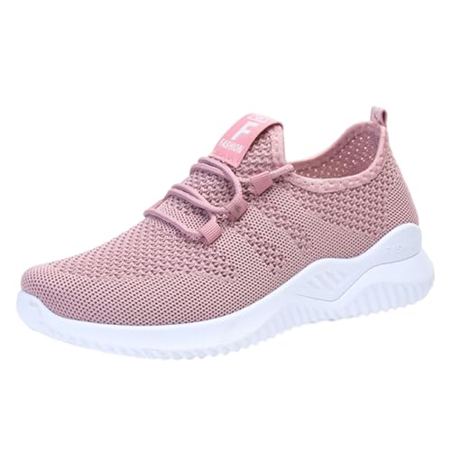 Xbemkste Sneaker Damen Freizeitschuhe Atmungsaktive Mesh Laufschuhe Bequeme Weiche Flache Schuhe Leichte Sommerschuhe Walkingschuhe Damen Sportschuhe (38.5) von Xbemkste