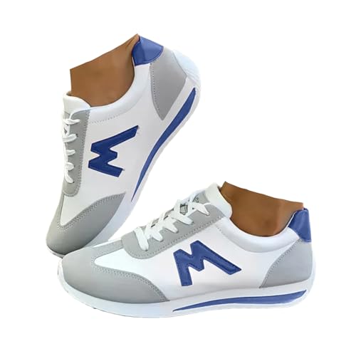 Xbemkste Sneaker Damen Schuhe Bequeme Laufschuhe Sportschuhe Turnschuhe Damen Freizeitschuhe Flache Schuhe Lässige Halbschuhe Walkingschuhe Outdoor Fitness Schuhe (Blue, 39) von Xbemkste