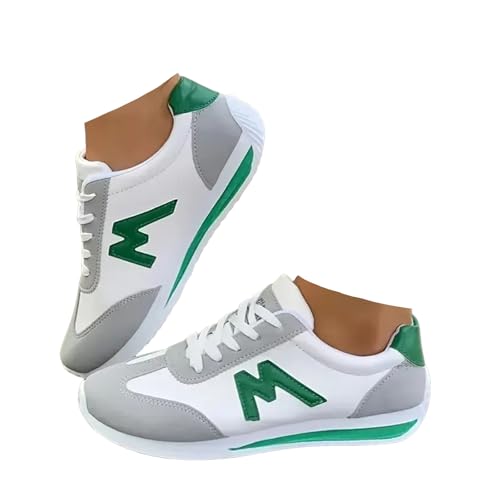 Xbemkste Sneaker Damen Schuhe Bequeme Laufschuhe Sportschuhe Turnschuhe Damen Freizeitschuhe Flache Schuhe Lässige Halbschuhe Walkingschuhe Outdoor Fitness Schuhe (Green, 37) von Xbemkste