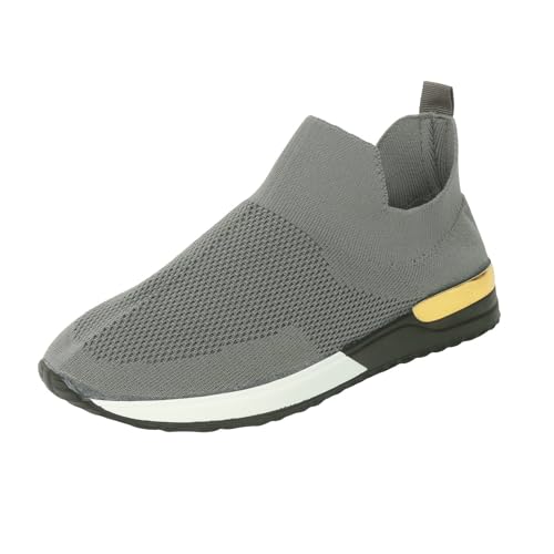 Xbemkste Sneaker Damen Schuhe Elastischer Stoff Große Damenschuhe Golfschuhe Damen (Grey, 40.5) von Xbemkste