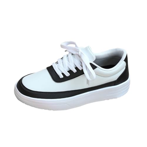 Xbemkste Sneaker Damen Sportschuhe Turnschuhe Laufschuhe Dicke Sohlen Schnürschuhe Outdoor Casual Bequeme Boardschuhe (38.5) von Xbemkste