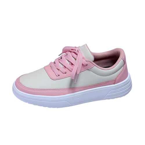 Xbemkste Sneaker Damen Sportschuhe Turnschuhe Laufschuhe Dicke Sohlen Schnürschuhe Outdoor Casual Bequeme Boardschuhe (40.5) von Xbemkste