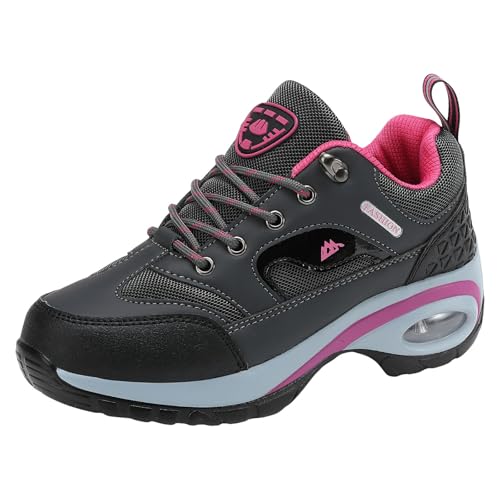 Xbemkste Sneaker Damen mit Luftpolster Bergschuhe Vielseitige atmungsaktive leichte Freizeitsportschuhe Straßenlaufschuhe Joggingschuhe (Grey, 37.5) von Xbemkste