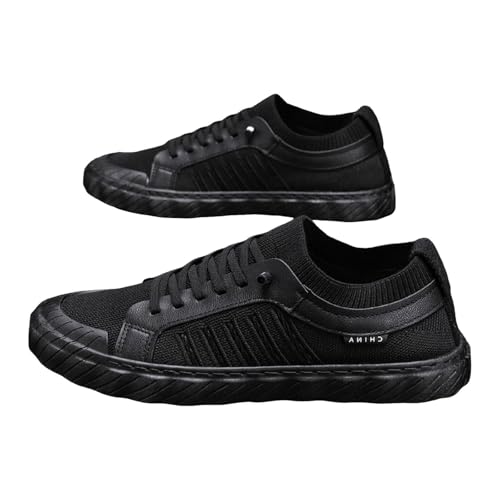 Xbemkste Sneaker Herren Trendige Freizeitschuhe atmungsaktive Halbschuhe Bequeme Sportschuhe Walkingschuhe Leichtgewichts Schnürschuhe (39) von Xbemkste