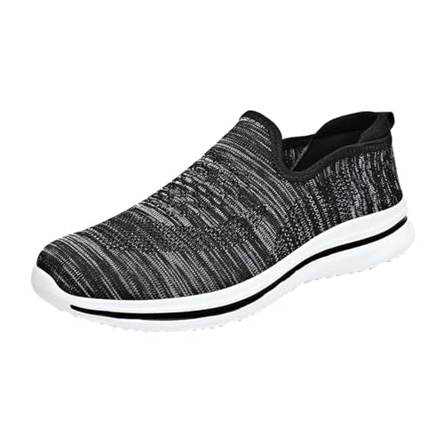 Xbemkste Sneaker Herren in Übergröße, lässige Laufschuhe für den Außenbereich, EIN Steigbügel, Loafer-Sneakers Schwarze Turnschuhe Herren (White, 42) von Xbemkste