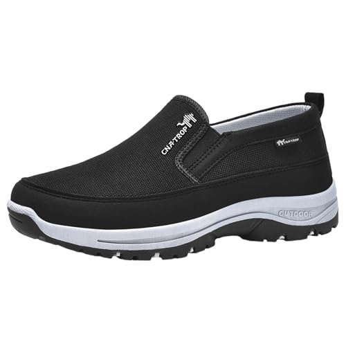 Xbemkste Sneaker Herren modisches Mesh, atmungsaktiv, bequem, Flacher Boden, Dicker Boden, große Größe, lässige Sport-Wanderschuhe Herren Sneaker breiter fuß (44) von Xbemkste