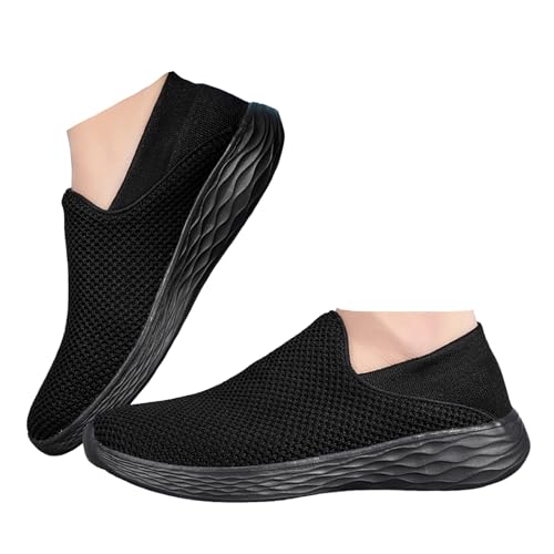Xbemkste Sommerschuhe Damen Freizeitschuhe Slip On Sneaker Atmungsaktive Mesh Laufschuhe Turnschuhe Damen Slipper Bequeme Sportschuhe Leichte Schlupfschuhe (40.5) von Xbemkste